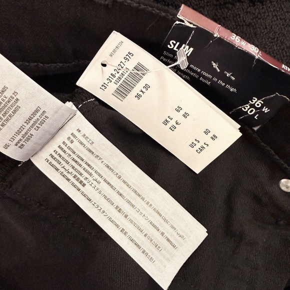 Abercrombie & Fitch - Black Signature Stretch Athletic Slim Jeans – 36x30 (NWT) - Picture 6 of 6